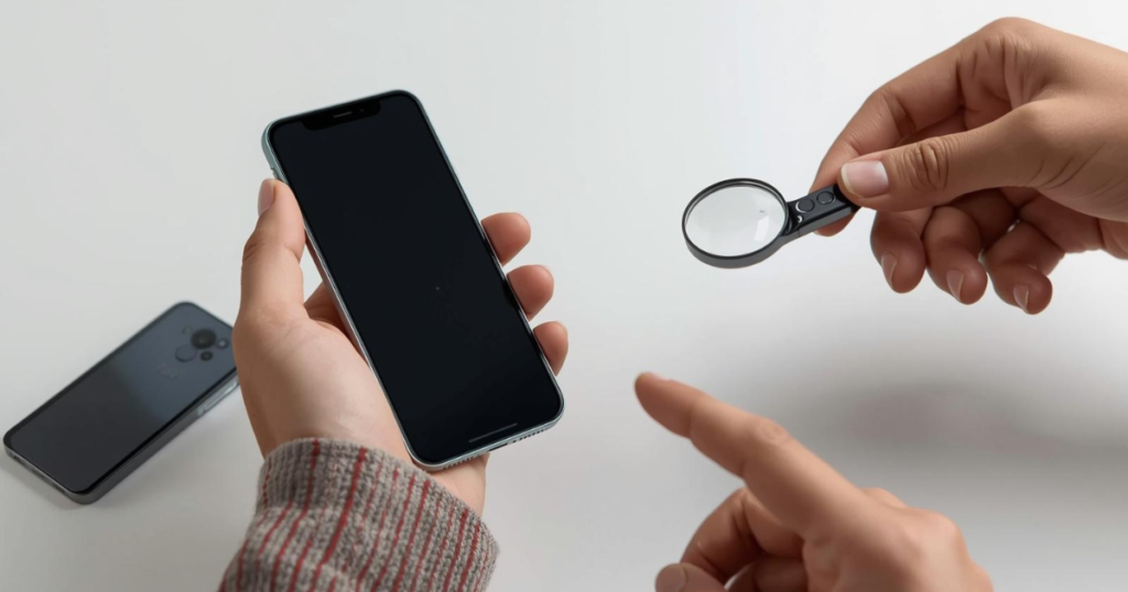 Alt text: "Close-up of a smartphone with a sleek design, showing its metal frame, glass back, and a water-resistant label. The image highlights the build quality and practical features such as the power button, volume controls, and USB port, emphasizing their importance when choosing a phone for durability and daily use."