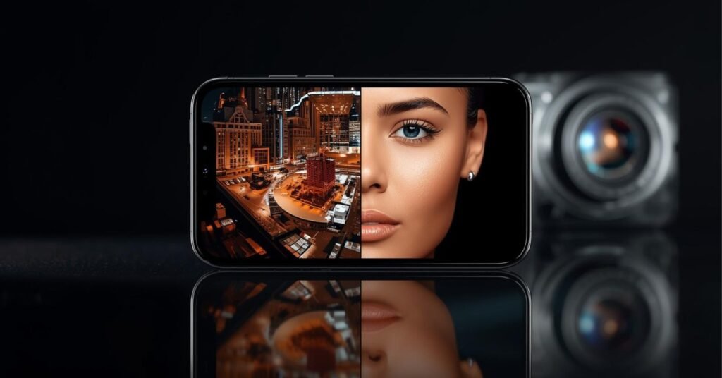 Smartphone camera comparison showing real photo results in daylight and low light, highlighting image quality differences rather than megapixel numbers to help beginners choose the right phone camera.