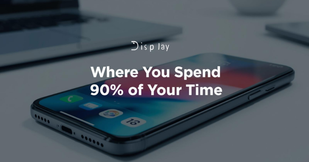Smartphone display showing a user browsing apps, watching a video, and reading text, illustrating how screen size, clarity, and comfort affect everyday phone use.