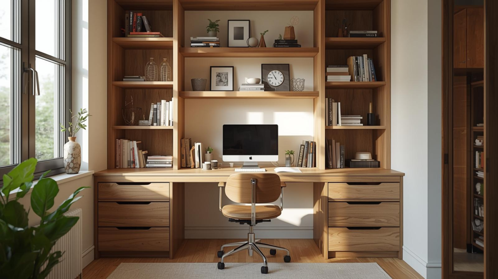 Clever storage solutions for small desks.