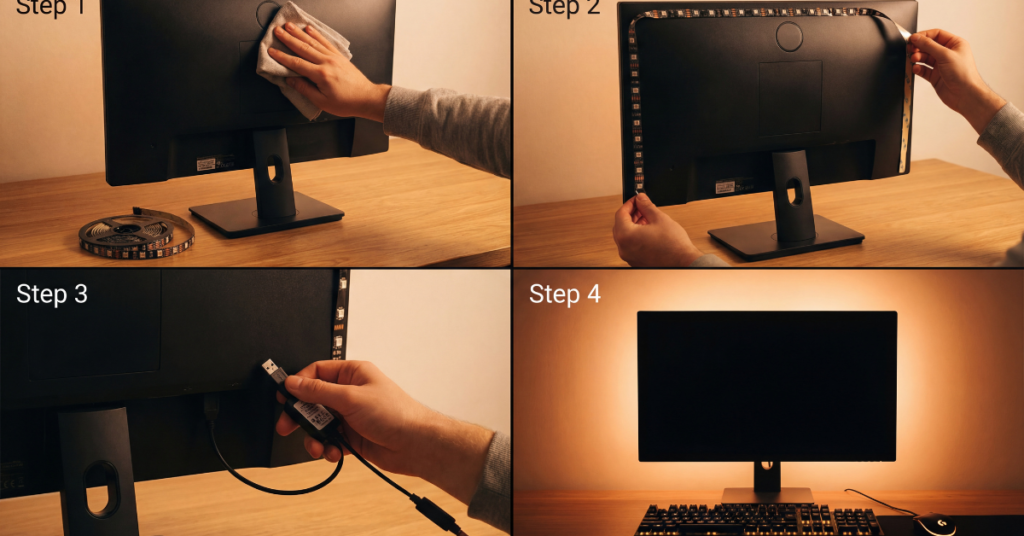 How to set up RGB gaming lights on a desk