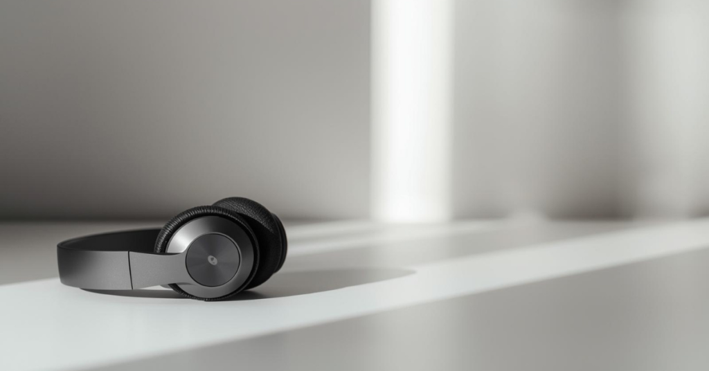 Noise and distraction control setup for better focus at a small desk