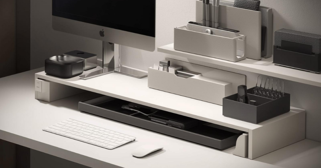 Space-saving home office accessories designed for small desks