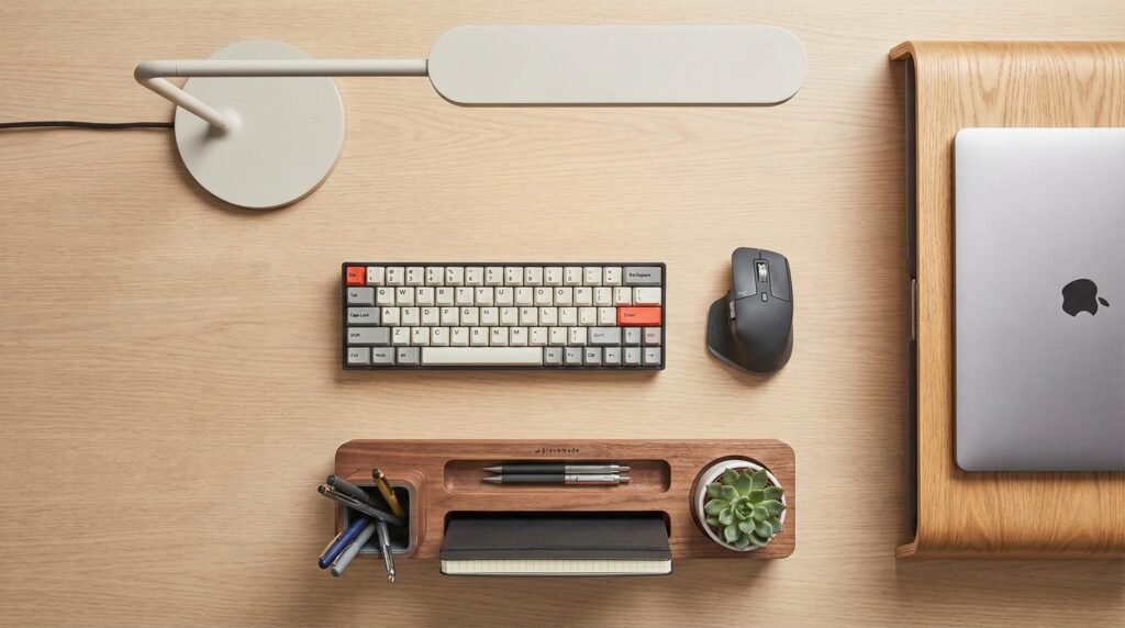 Essential items checklist for a small workspace desk setup