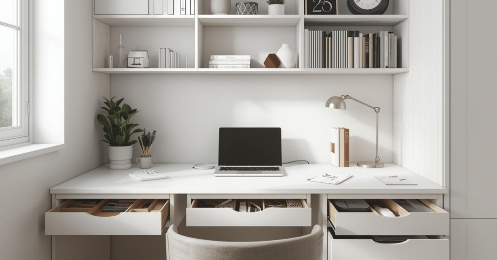 Small desk organization ideas using compact storage and clean layout