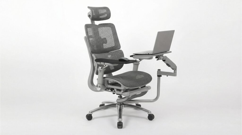 D-MOUNT laptop tray showing adjustable angles for ergonomic work from bed or sofa